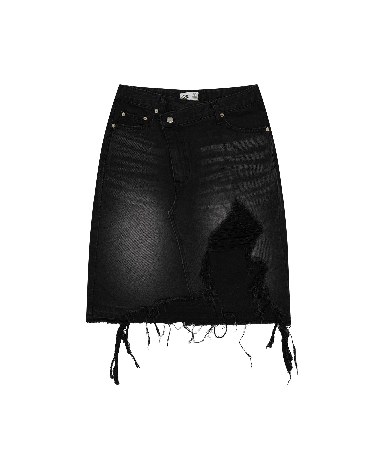 Asymmetry Damage Cut-Off Skirt main image 0