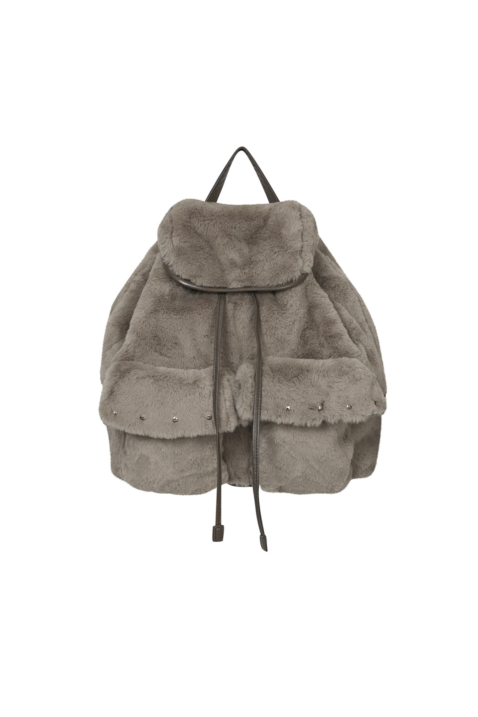 [ Pre-order ] Pom Pom Fur Backpack In Mocha