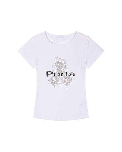 [ Pre-order ] Porta Ribbed Slim U Neck Top