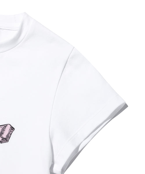 [ Pre-order ] YOUHEE Ribbon Graphic Crop T-shirts white