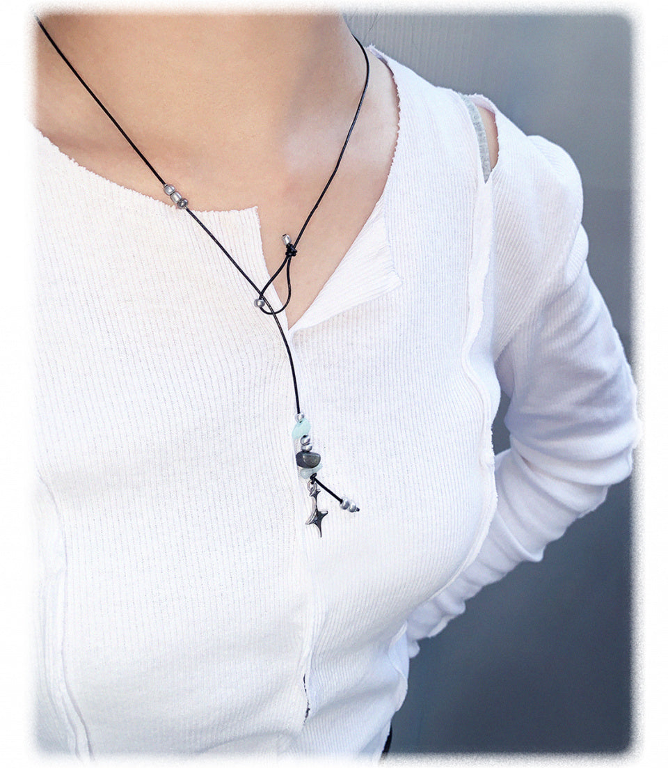 [ Pre-order ] Double Sting Stone Necklace 1