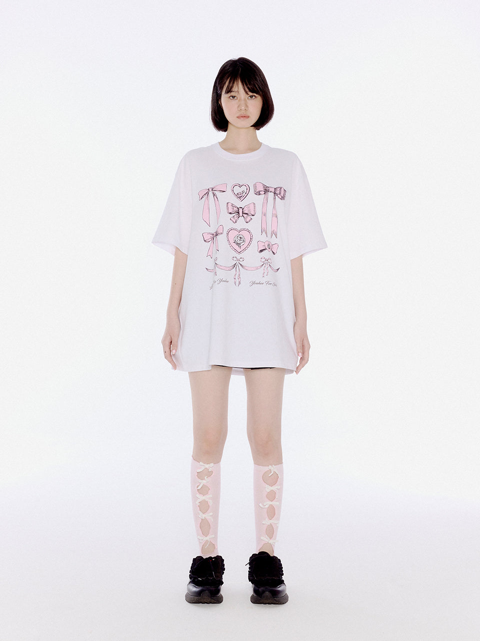 [ Joy同款 Pre-order ] Ribbon Graphic T-shirts White