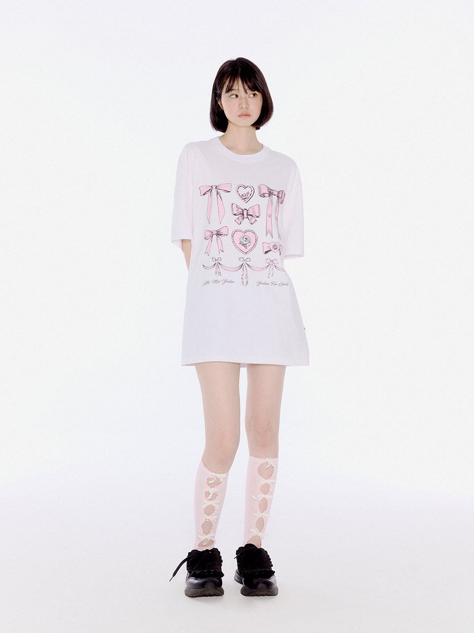 [ Joy同款 Pre-order ] Ribbon Graphic T-shirts White