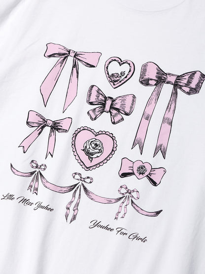 [ Joy同款 Pre-order ] Ribbon Graphic T-shirts White