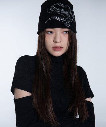 [ Pre-order ] Crystal Cubic Logo Beanie