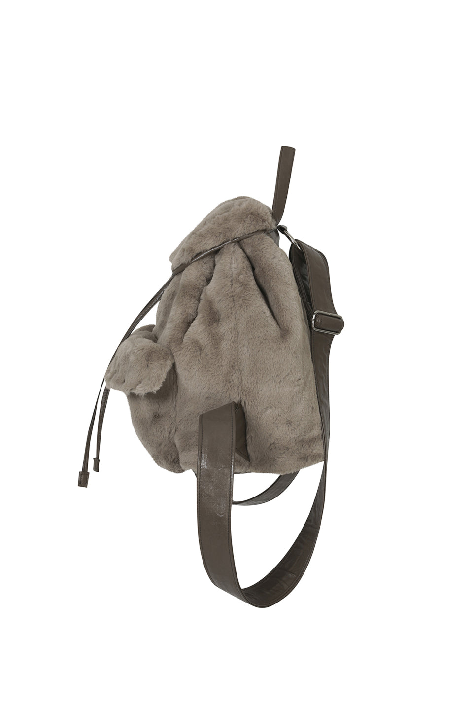 [ Pre-order ] Pom Pom Fur Backpack In Mocha