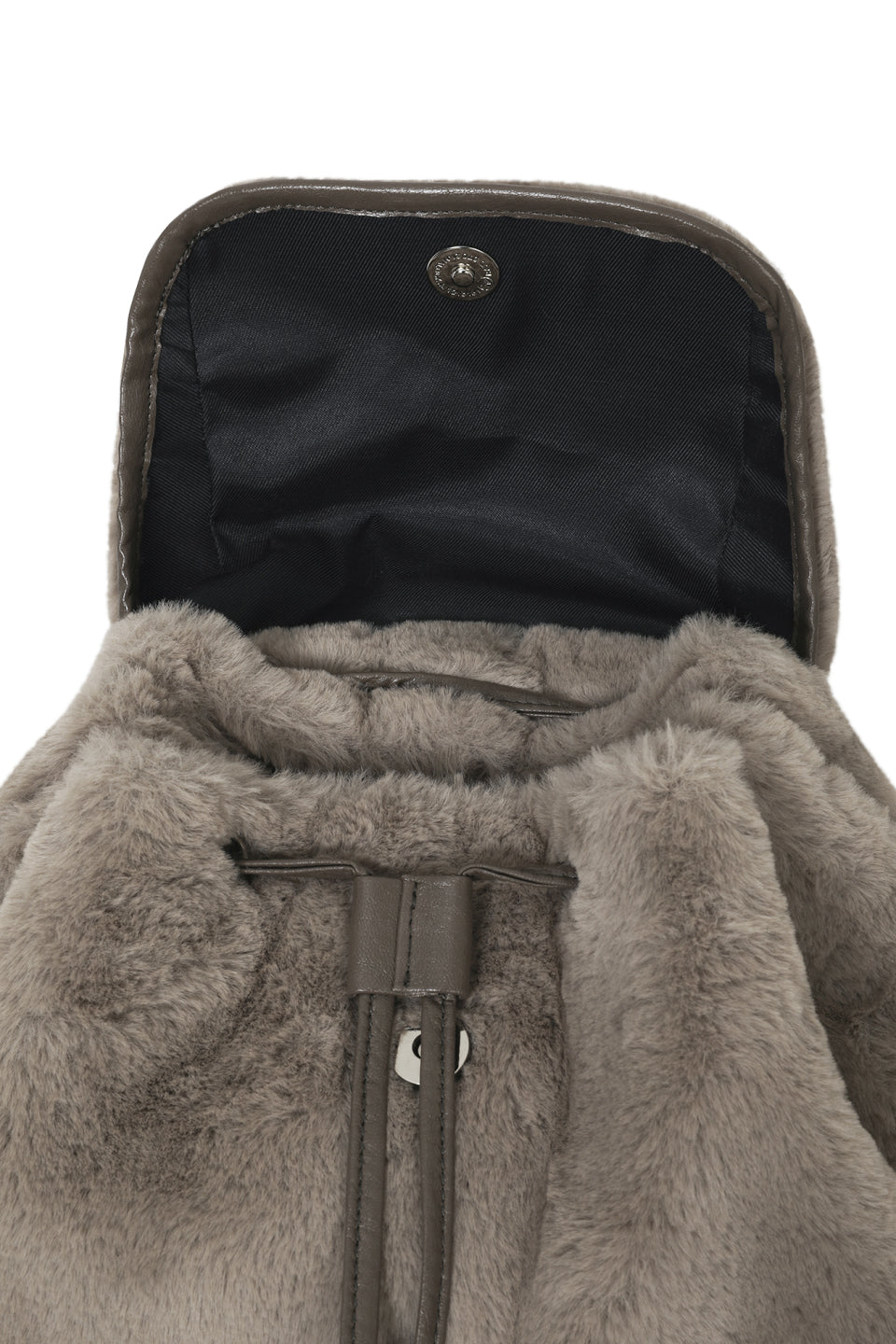 [ Pre-order ] Pom Pom Fur Backpack In Mocha