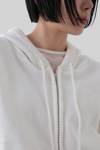 [ Pre-order ] Casual Knit Hood Zip-up