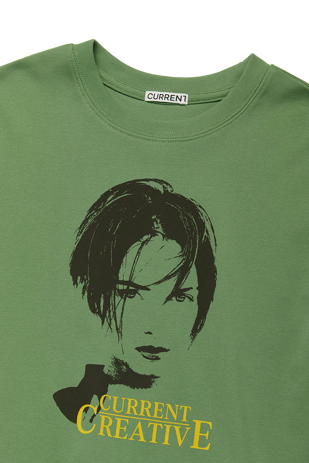 [ 清貨 ] CURRENT 90s printed crop tee (olive green)