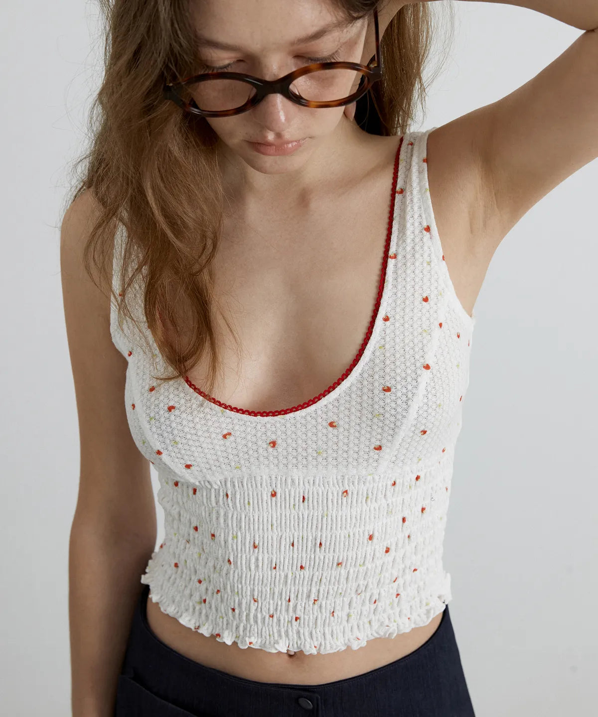 [ Pre-order ] Flower U Neck Smoking Top