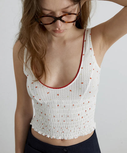 [ Pre-order ] Flower U Neck Smoking Top