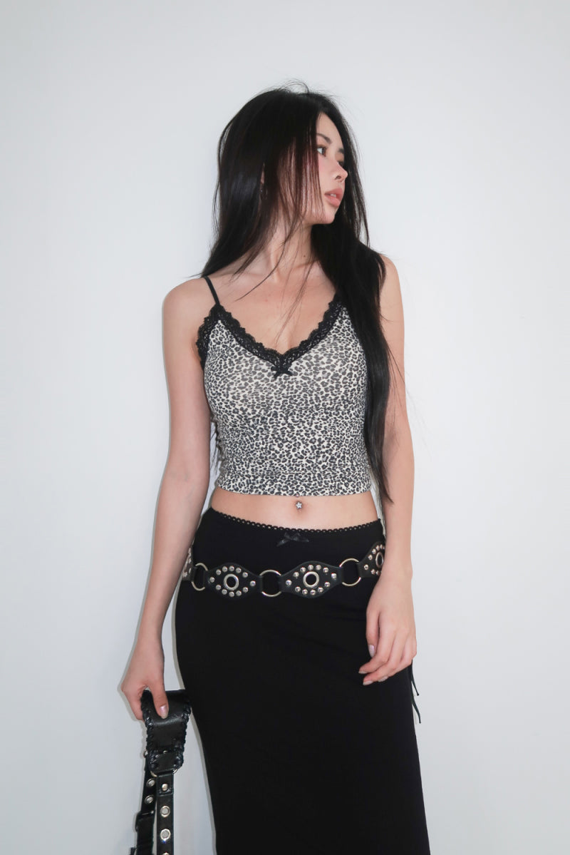 [ Pre-order ] Leopard Lace Sleeveless