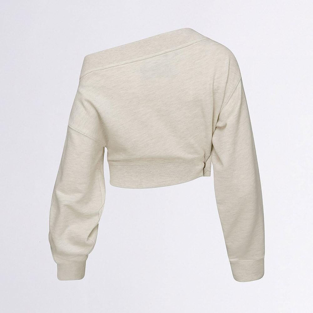 [ Pre-order ] Sculptor Off-Shoulder Cropped Sweatshirt