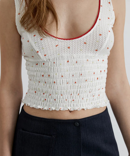 [ Pre-order ] Flower U Neck Smoking Top