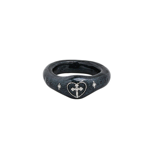 [ Pre-order ] nff crucifix heart ring