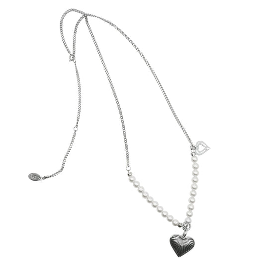 [ Pre-order ] Two Heart Pleat Necklace