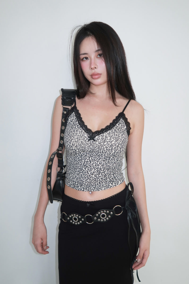 [ Pre-order ] Leopard Lace Sleeveless