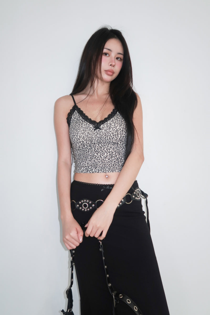 [ Pre-order ] Leopard Lace Sleeveless