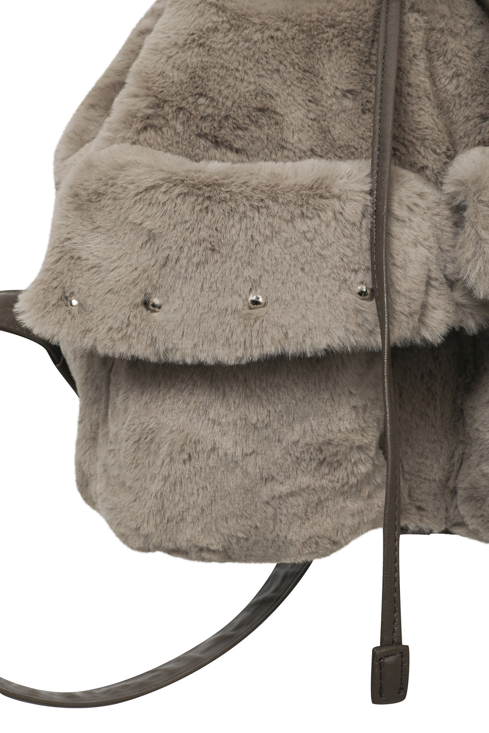 [ Pre-order ] Pom Pom Fur Backpack In Mocha