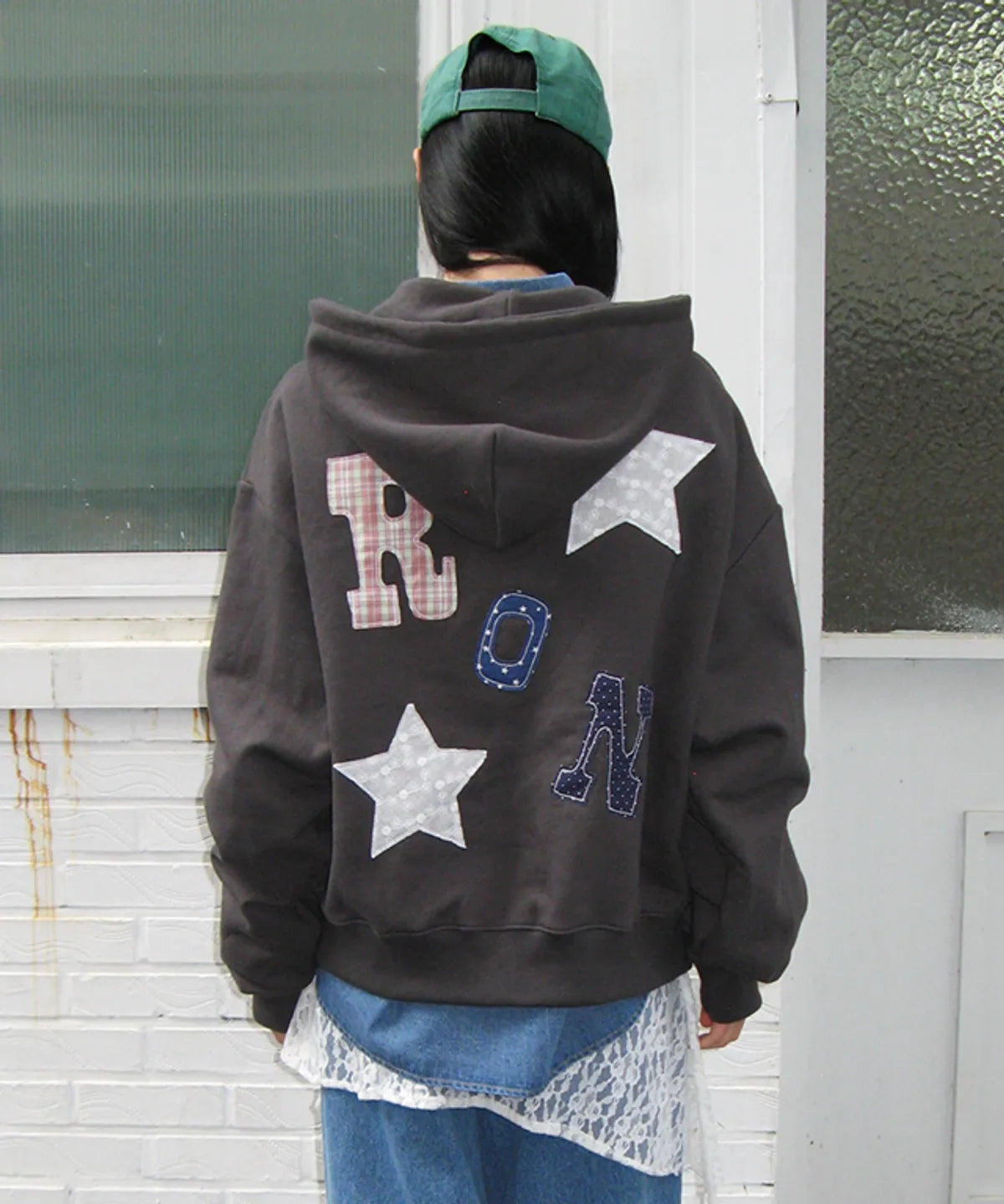 [ Pre-order ]  Ron Patch Mixed Applique Hoodie Zip Up