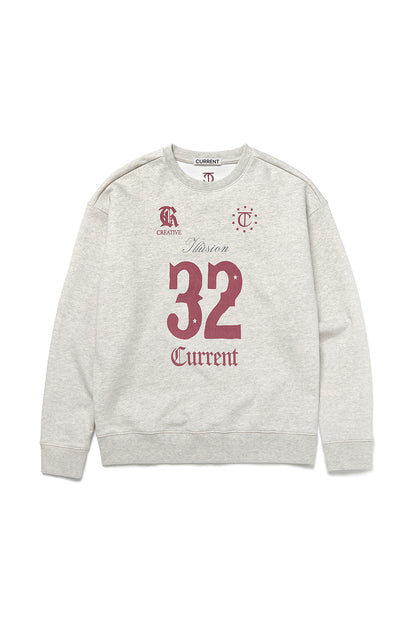 [ Pre-order ] CURRENT 32 football sweatshirt (charcoal)