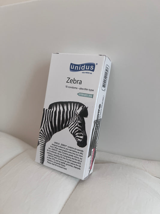 [ 清貨 ] 🇰🇷熱賣款 Unidus Zebra condom 熱情斑馬 ( 螺紋型 ) 10入/盒