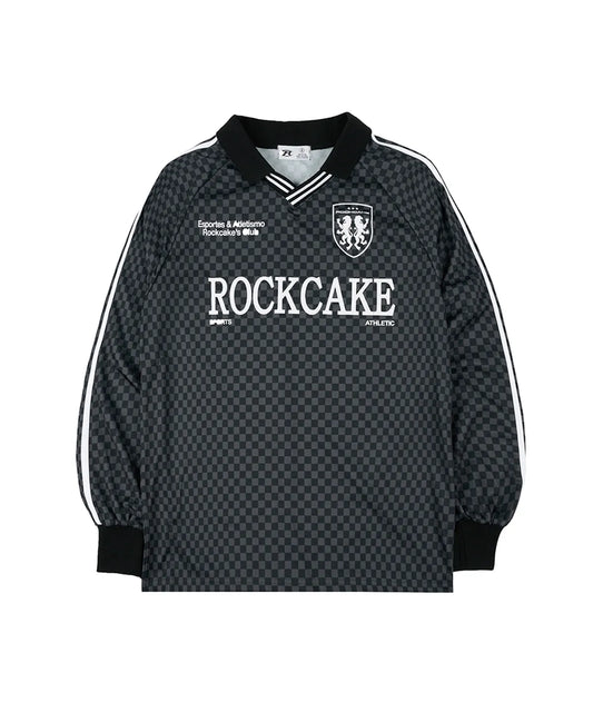 [ Pre-order ] Rockcake Football Jersey Long Sleeve Top - Black