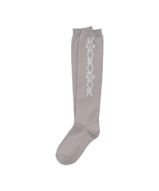 [ Pre-order ] Tattoo Cotton Knee Socks Beige