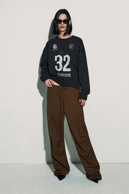 [ Pre-order ] CURRENT 32 football sweatshirt (charcoal)