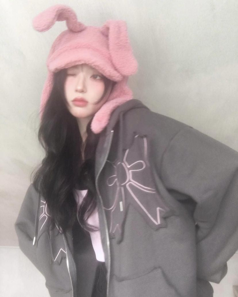 [ Jennie, Joy 同款 - Pre-order ] Ribbon Hood Zip-up