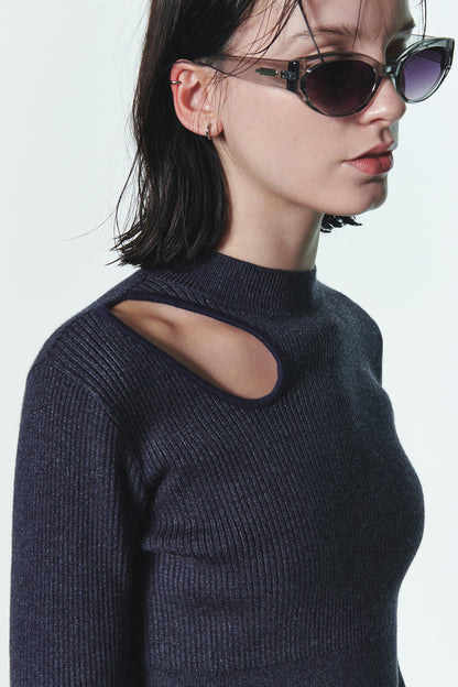 [ Pre-order ] Current Cut Out Detail Knit Top