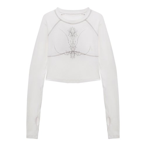 [ Pre-order ] Lotus crew neck top - Off white